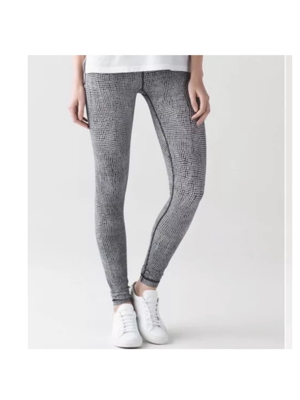 Lululemon Black White Abstract Print Full Length Leggings Size 4